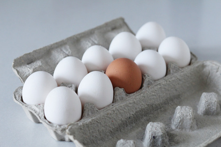 Chicken eggs are on the table. The picture is suitable for Easter. Easter eggs for Easter. Fresh and boiled colored eggs.の写真素材