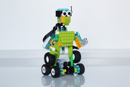 Model a robot with your own hands. Child development.の写真素材