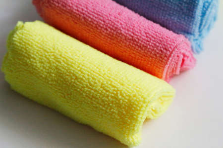 A set of multi-colored microfiber cloths for cleaning. Cleaning services. Cleaning of premises....