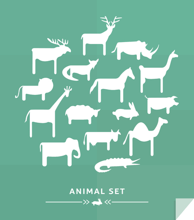 Simple animals set iconのイラスト素材