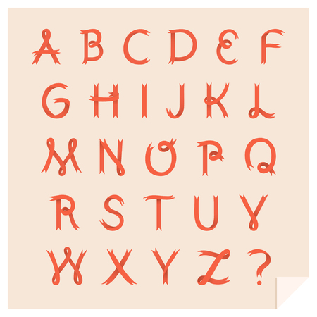 Ribbon font, latin alphabet letters vectorのイラスト素材