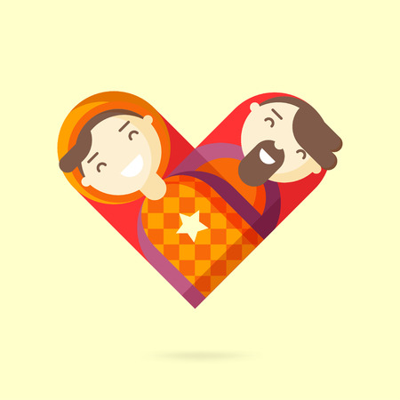 Happy gay couple. Homosexual design element. Vector illustration.のイラスト素材