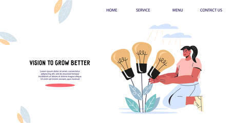 Business project development and startup launching concept for website banner, flat vector illustration. Creating and launching innovative business product or service, Startup accelerator.のイラスト素材