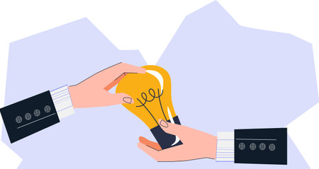 Business solution and idea to increase company profitability, cartoon flat vector illustration isolated on white background. Problem solving concept for web and social media publication.のイラスト素材