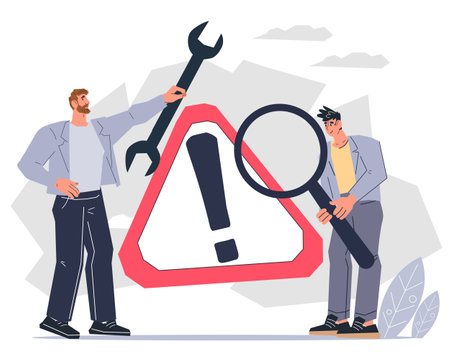 Effective strategies for managing change, problem-solving, and setting up systems in business. Manage risks, incidents, and crises with expert strategies, flat vector illustration isolated.のイラスト素材
