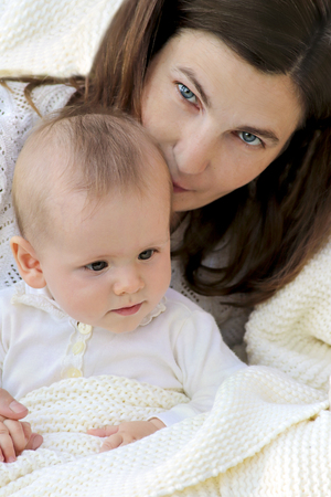 Mother and child in the summer. Child and child. Family value.