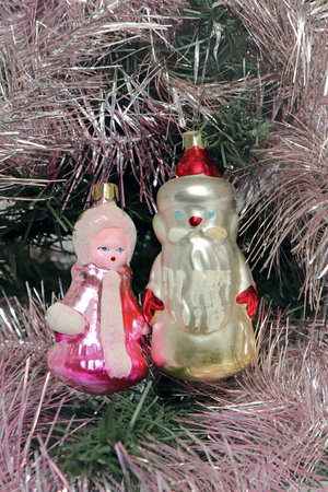 Christmas glass vintage toys of the 80-90 years.の写真素材