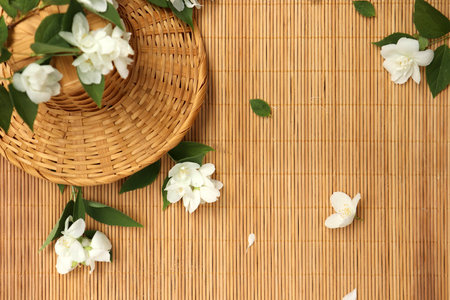 Floral arrangement of jasmine flowers.の写真素材