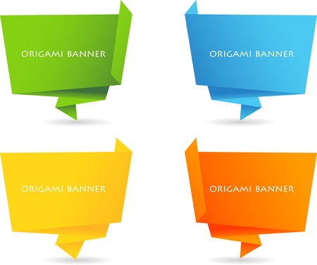 Origami  speech bannerのイラスト素材