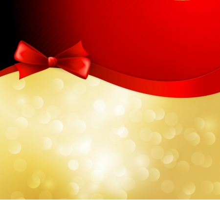 Vector christmas background with ribbon and bowのイラスト素材