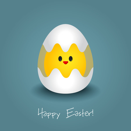 Vector illustration Easter card with chicken. EPS 10のイラスト素材