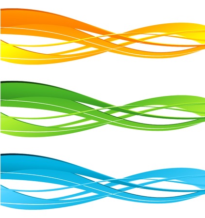 Set of color curve lines design element. Vector illustrationのイラスト素材