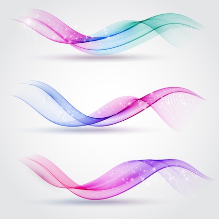 illustration Abstract colorful transparent wave. のイラスト素材