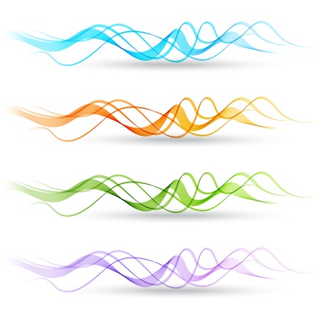 illustration Abstract colorful transparent wave. のイラスト素材