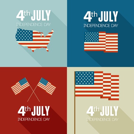 American Independence Day  Patriotic background. Vector Flat designのイラスト素材
