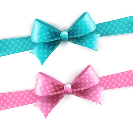 Vector  illustration isolated polka dots bow for greeting cardのイラスト素材