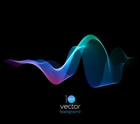 Shiny color smoke waves over dark vector backgroundsのイラスト素材