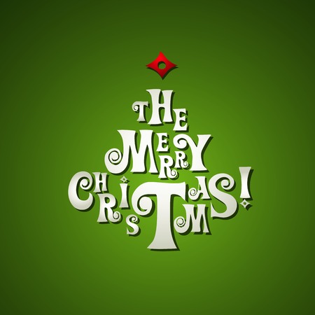 Vector illustration Merry Christmas card tree decoration. EPS10のイラスト素材