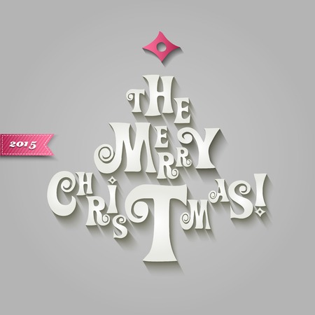 Vector illustration Merry Christmas card tree decoration. EPS10のイラスト素材