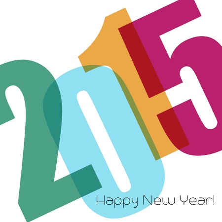 Happy new year greeting with number.  Vector illustrationのイラスト素材