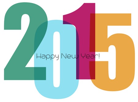 Happy new year greeting with number.  Vector illustrationのイラスト素材