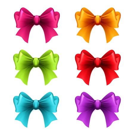 Set of holiday ribbon with bow Vector illustrationのイラスト素材