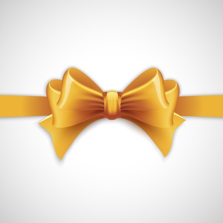 Gold holiday ribbon with bow Vector illustrationのイラスト素材