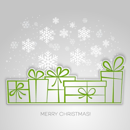 Merry Christmas gift card. Paper design. Vector illustration. EPS 10のイラスト素材