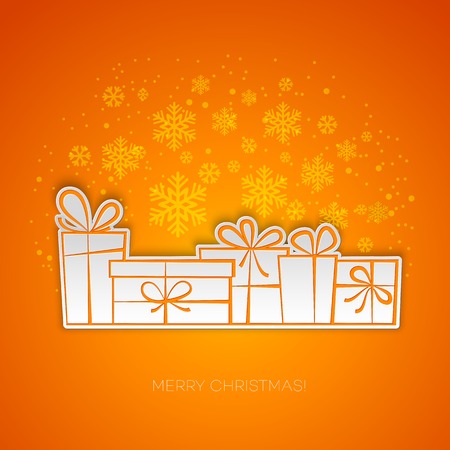 Merry Christmas gift card. Paper design. Vector illustration. EPS 10のイラスト素材