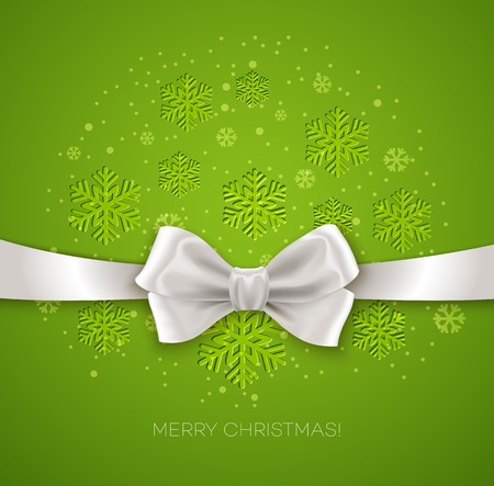 Blue Christmas background ribbon with white silk bow Vector illustrationのイラスト素材