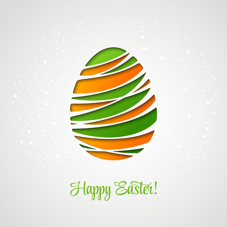 Happy Easter decorated card paper egg. Vector designのイラスト素材