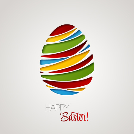 Happy Easter decorated card paper egg. Vector designのイラスト素材