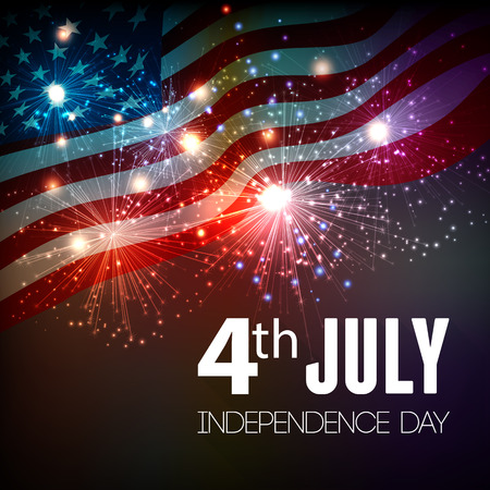 Fireworks background for 4th of July Independense Dayのイラスト素材
