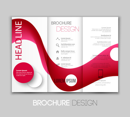 Vector illustration template leaflet design with color linesのイラスト素材