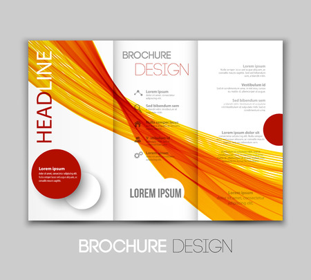 Vector illustration template leaflet design with color linesのイラスト素材