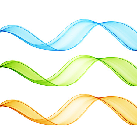 Set of vector transparent wave design element.のイラスト素材