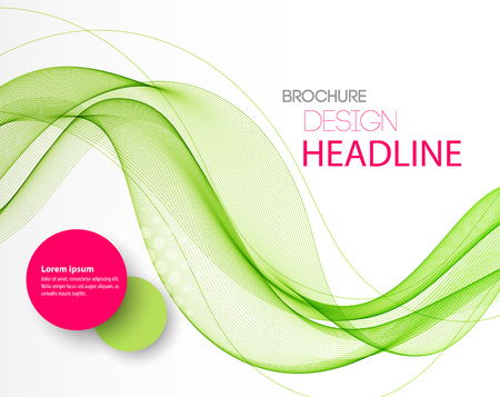 Vector Abstract green curved lines background. Template brochure designのイラスト素材