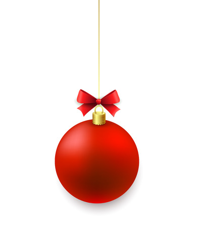 Red Christmas balls isolated on white backgroundのイラスト素材