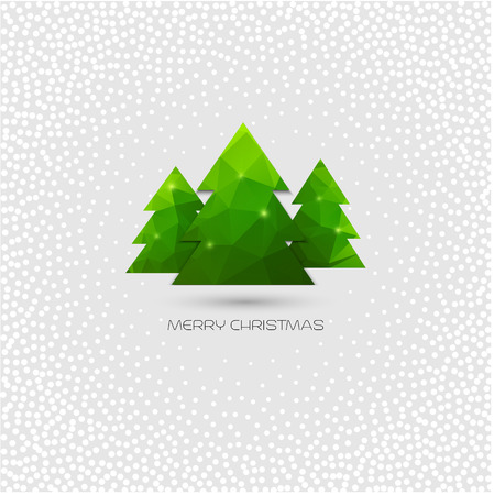Christmas tree greeting card. Vector polygonal designのイラスト素材