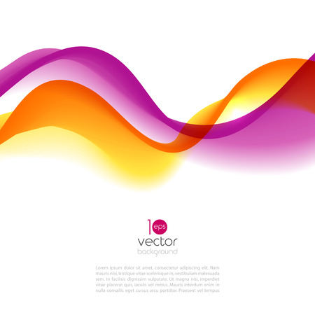 Abstract motion smooth color wave vector. Curve violet and orange linesのイラスト素材