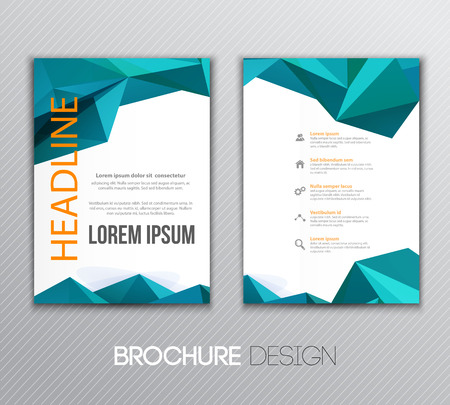 Abstract template design, brochure,  page, leaflet, with colorful geometric triangular backgroundsのイラスト素材
