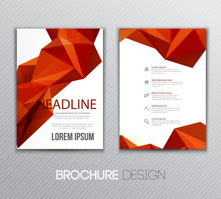 Abstract template design, brochure,  page, leaflet, with colorful geometric triangular backgroundsのイラスト素材