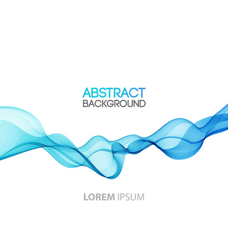 Abstract blue wavy lines.  Colorful vector backgroundのイラスト素材