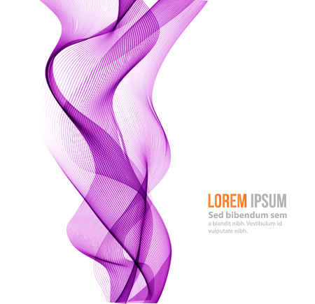 Abstract vector background, purple transparent waved lines for brochure, website, flyer design.  purple smoke wave. purple wavy backgroundのイラスト素材
