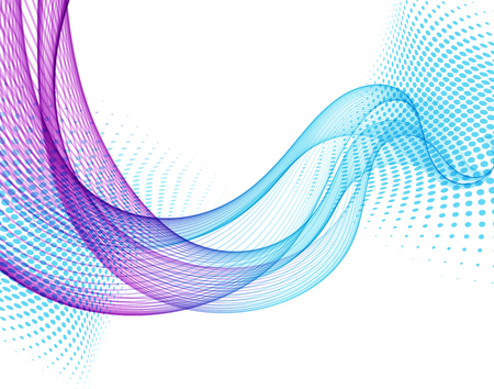 Abstract vector background with blue and pink smooth color wave. Blue wavy linesのイラスト素材