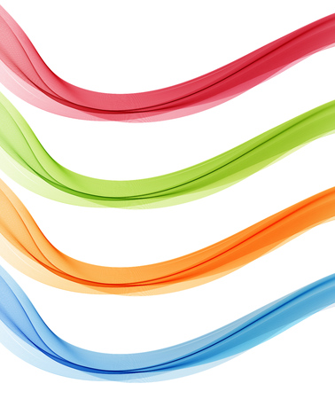 Set of Abstract vector flow transparent color wave. Dynamic wavy linesのイラスト素材