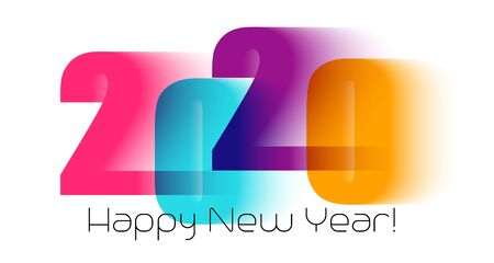 Happy new year greeting with number 2020. Vector illustrationのイラスト素材