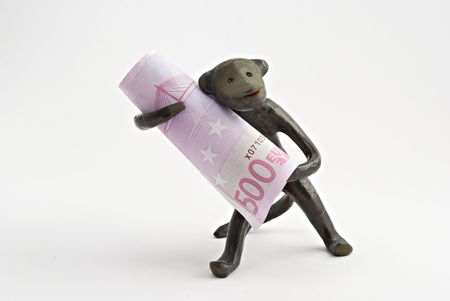 Monkey carrying  euroの写真素材