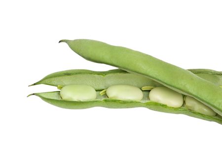 Green beans isolated on white background