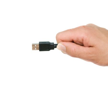 USB cabel isolated on white backgroundの写真素材